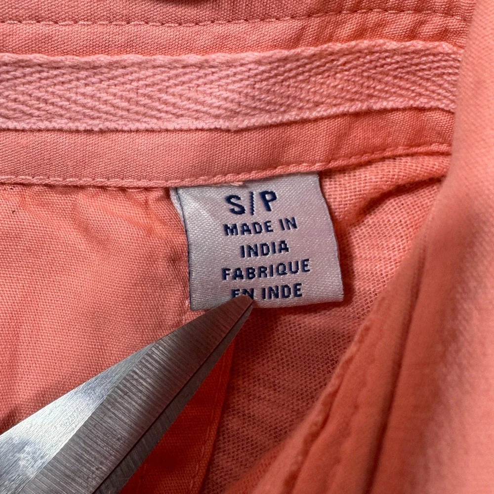 Tommy Bahama Mens Small Coral Pink Slub Cotton Short Sleeve Pocket Polo Shirt - Picture 6 of 9
